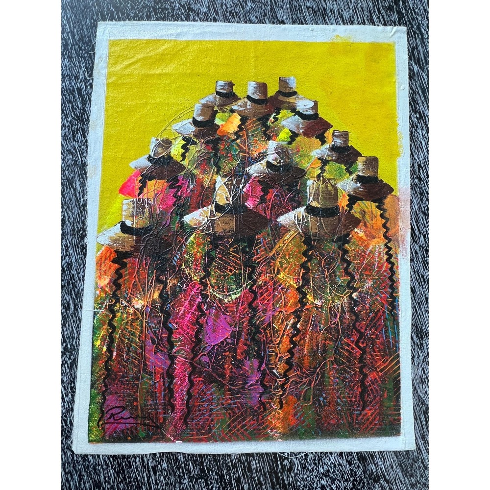 Brightly colored‎ abstract original painting signed